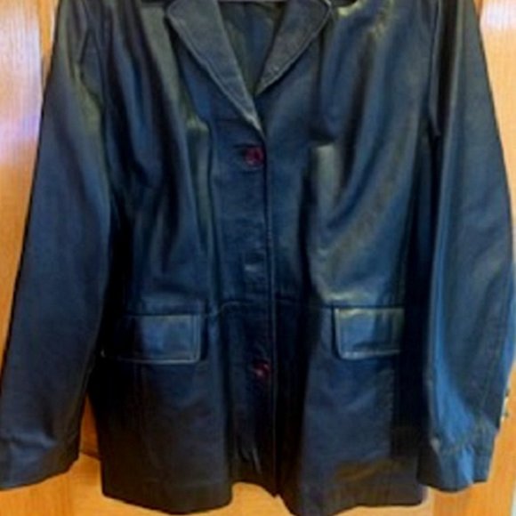 Harve Benard Classic Women Genuine Leather Blazer Jacket Suit Style Sz: RL/XL - Picture 2 of 7